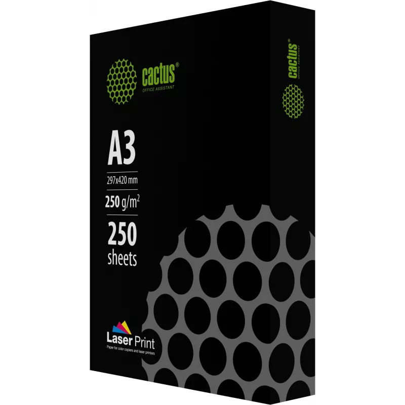 Бумага Cactus CS-LPA3250250 A3 марка A/250г/м2/250л./белый CIE170% для лазерной печати