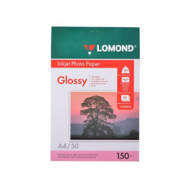 Фотобумага LOMOND Односторонняя Глянцевая, 150г/м2, A4 (21X29,7см ) 50л. для струйной печати.