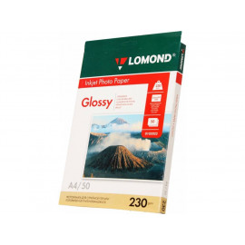 Фотобумага LOMOND Односторонняя Глянцевая, 230г/м2, A4 (21X29,7см) 50л. для струйной печати. 