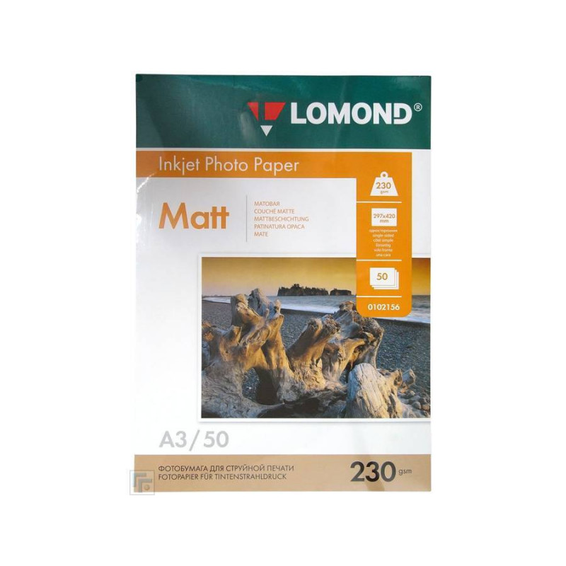 Фотобумага LOMOND Односторонняя, матовая,  A3 / 230гр./ 50 листов