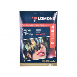 Фотобумага LOMOND Высококачественная Супер Глянцевая, 260г/м2,A6 (10X15)/20л.