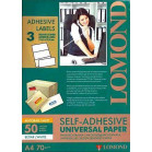 Самоклеящаяся бумага LOMOND универсальная для этикеток, A4, 3 делен. (210 x 99 мм), 70 г/м2, 50 листов