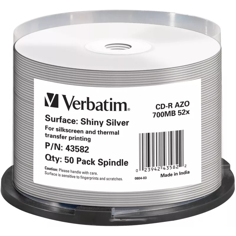 Диск CD-R Verbatim 700Mb 52x Cake Box (50шт) Printable (43582)