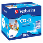 Диск CD-R Verbatim 700Mb 52x Jewel case (10шт) Printable (43325)