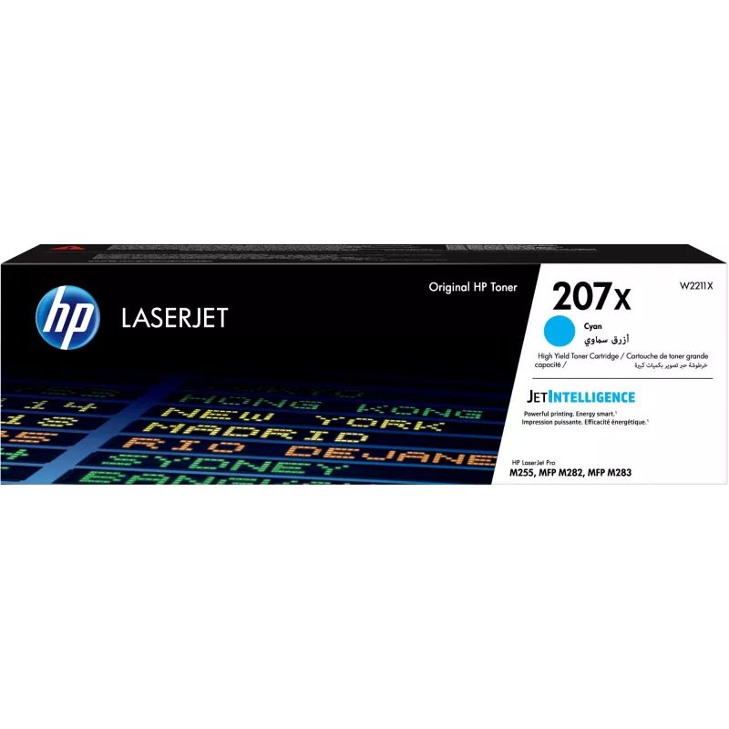 Картридж лазерный HP 207X W2211X голубой бар.в компл. (2450стр.) для HP M255/MFP M282/M283