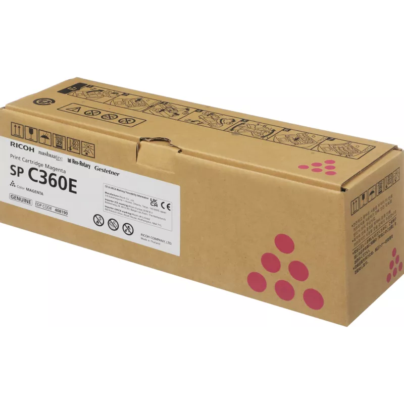Картридж лазерный Ricoh SP C360E 408190 пурпурный (1500стр.) для Ricoh SP C360DNw/C360SNw/C360SFNw/C361SFNw