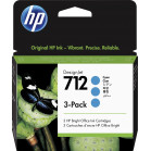 Картридж струйный HP 712 3ED77A голубой тройная упак. (29мл) для HP DJ Т230/630