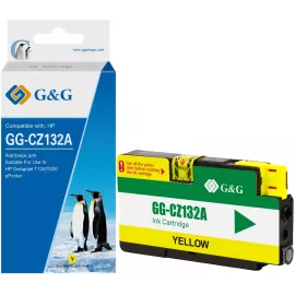 Картридж струйный G&G GG-CZ132A желтый (26мл) для HP DJ T120/T520