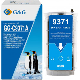 Картридж струйный G&G GG-C9371A голубой (130мл) для HP HP Designjet T610, T770, T790eprinter, T1300eprinter, T1100, T1100PS, T1120, T1120PS, T1200, T1200PS, T1200HDMultifunction, T2300eMultifunction