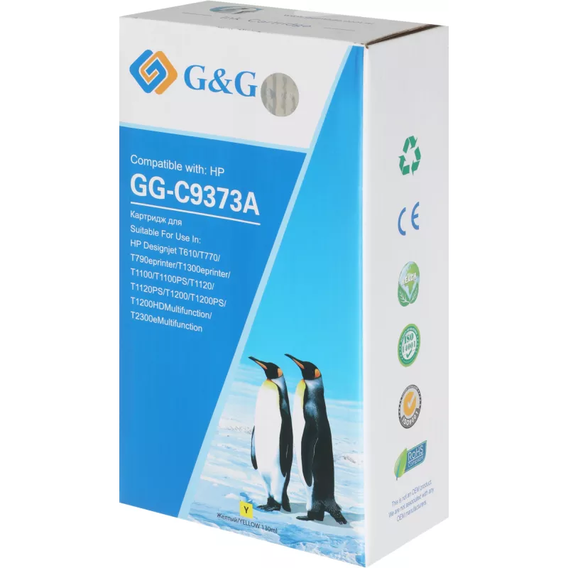 Картридж струйный G&G GG-C9373A №72 желтый (130мл) для HP Designjet T610/T770/T790eprinter/T1300eprinter/T1100