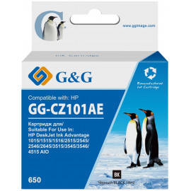 Картридж струйный G&G GG-CZ101AE 650 черный (18мл) для HP DeskJet 1010/10151515/1516