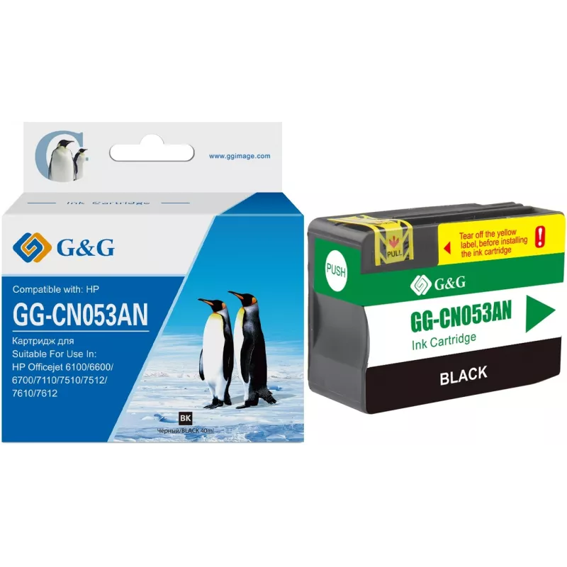 Картридж струйный G&G GG-CN053AN №932XL черный (40мл) для HP Officejet 6100/6600/6700/7110/7510