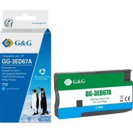 Картридж струйный G&G GG-3ED67A 712 голубой (29мл) для HP DesignJet T650/T630/T250/T230/T210/Studio Plotter Printers
