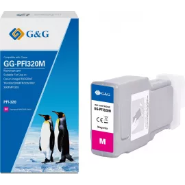 Картридж струйный G&G GG-PFI320M PFI-320M пурпурный (300мл) для Canon imagePROGRAF TM-200/200MFP/205/300/300MFP/305