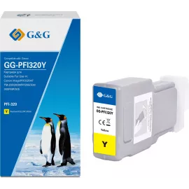Картридж струйный G&G GG-PFI320Y PFI-320Y желтый (300мл) для Canon imagePROGRAF TM-200/200MFP/205/300/300MFP/305