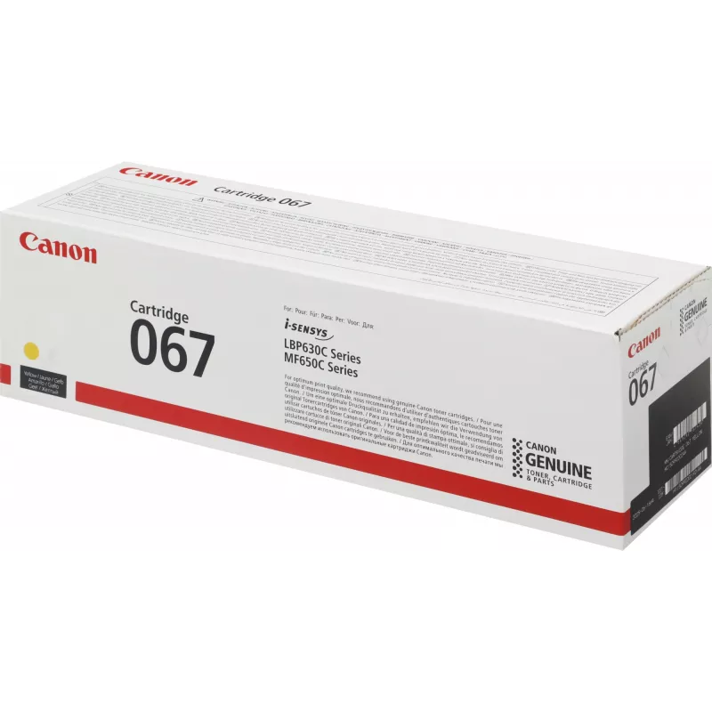 Картридж лазерный Canon 067Y 5099C002 желтый бар.в компл. (1250стр.) для Canon LBP631/633/MF651/655/657
