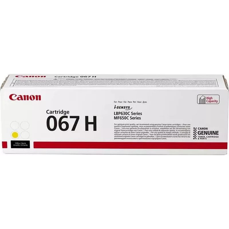 Картридж лазерный Canon 067HY 5103C002 желтый (2400стр.) для Canon LBP631/633/MF651/655/657
