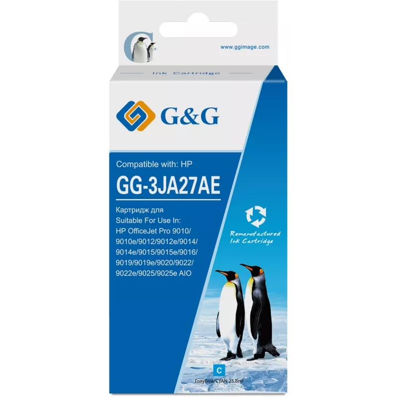 Картридж струйный G&G GG-3JA27AE 963XL голубой (25.8мл) для HP OfficeJet Pro 9010/9010e/9012/9012e/9014/9014e/9015/9015e/9016/9019/9019e/9020/9022/9022e/9025/9025e AIO