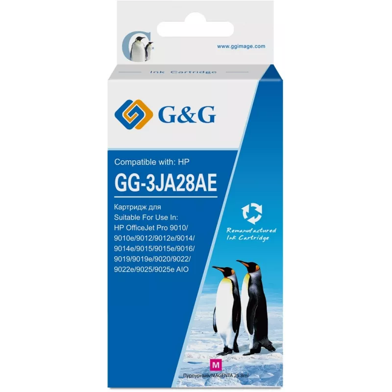 Картридж струйный G&G GG-3JA28AE 963XL пурпурный (25.8мл) для HP OfficeJet Pro 9010/9010e/9012/9012e/9014/9014e/9015/9015e/9016/9019/9019e/9020/9022/9022e/9025/9025e AIO