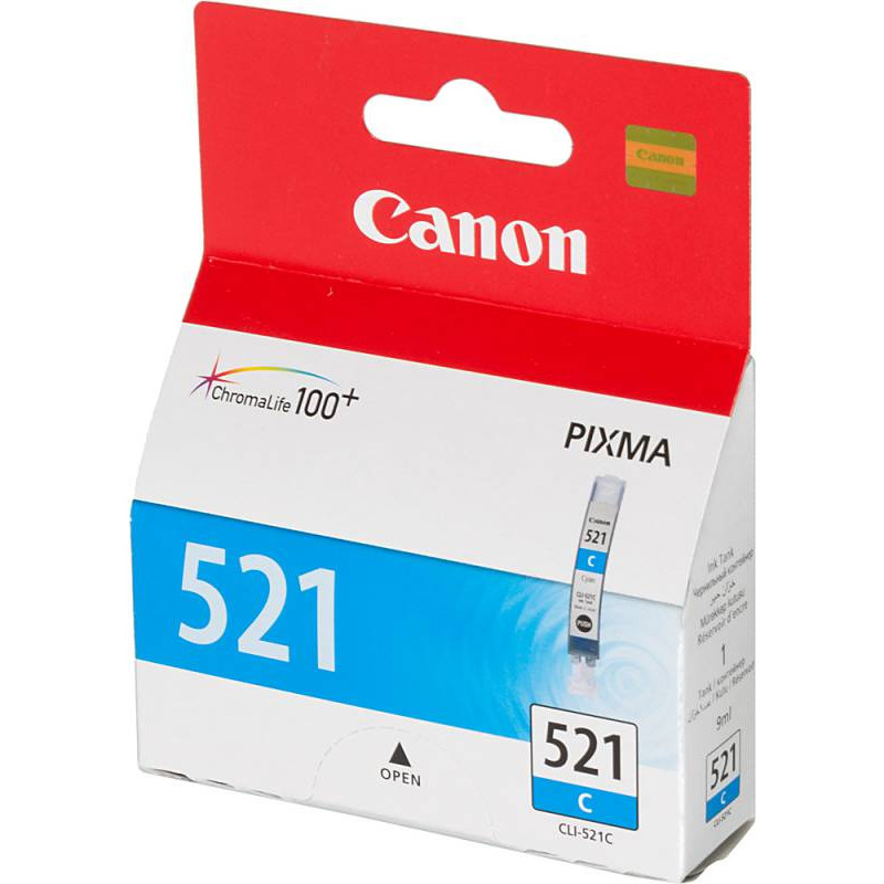 Картридж струйный Canon CLI-521C 2934B004 голубой для Canon iP3600/4600/MP540/620/630/980