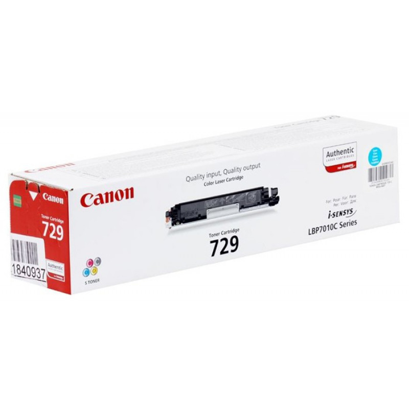 Картридж лазерный Canon 729C 4369B002 голубой (1000стр.) для Canon i-Sensys LBP-7010C/7018C