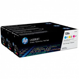 Картридж лазерный HP 128A CF371AM голубой/пурпурный/желтый тройная упак. (1300стр.) для HP CM1415/CP1525