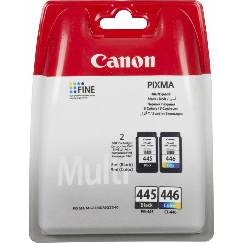 Картридж струйный Canon PG-445/CL-446 8283B004/008 многоцветный/черный набор для Canon MG2440/MG2540 Картридж струйный Canon PG-445/CL-446 8283B004/008 многоцветный/черный набор для Canon MG2440/MG2540