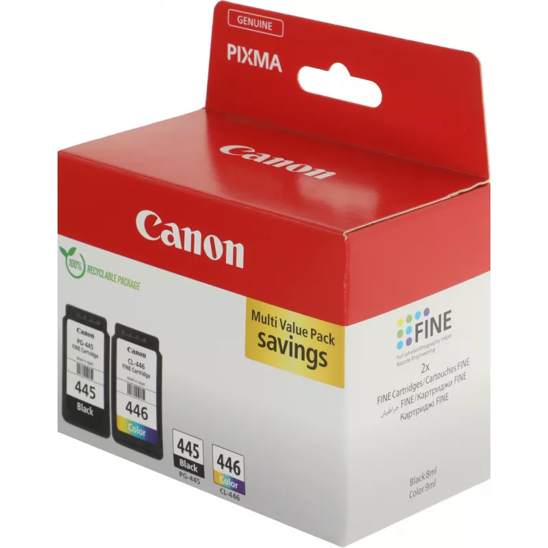 Картридж струйный Canon PG-445/CL-446 8283B004/008 многоцветный/черный набор печ.гол.в компл. для Canon MG2440/MG2540