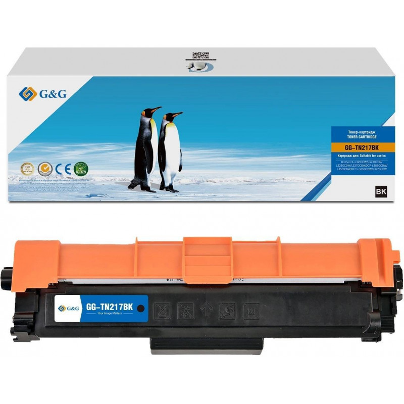 Тонер-картридж G&G, аналог Brother TN-217BK черный 3k