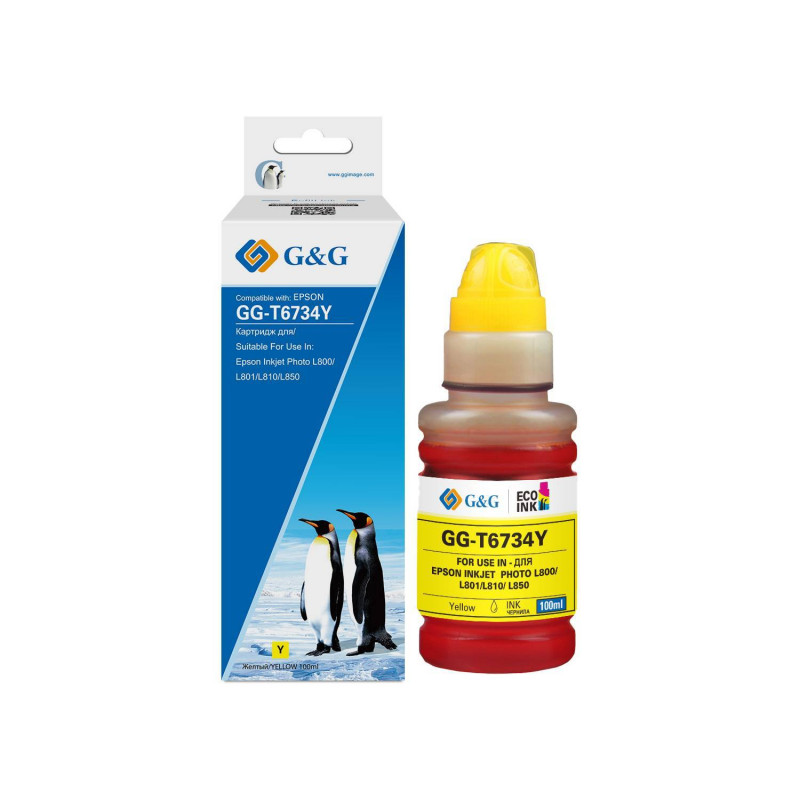 Чернила G&G, аналог Epson C13T67344A (T6734Y) желтые 100 ml
