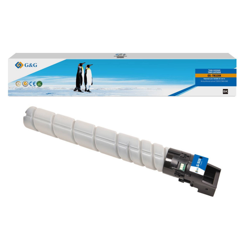Картридж G&G, аналог Konica Minolta TN328K черный 28k с чипом