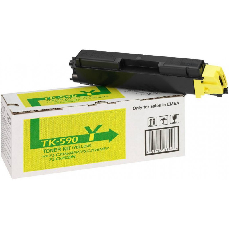 Тонер-картридж TK-590Y 5 000 стр. Yellow для FS-C2026MFP/C2126MFP/C2526MFP/C2626MFP/C5250DN, P6026CDN/P6526CDN