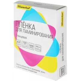 Пленка для ламинирования Silwerhof 125мкм A7 (100шт) глянцевая 80x111мм