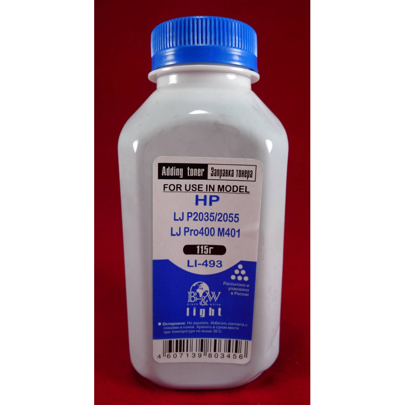 Тонер для картриджей CE505A/CF280A (фл. 115г) B&W Light фас.Россия