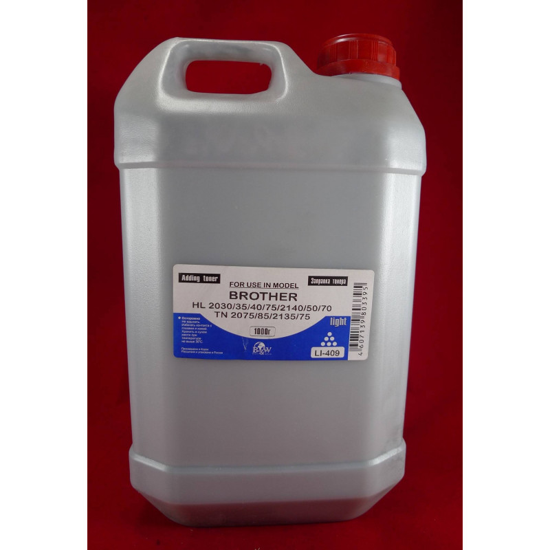 Тонер Brother TN 2075/85/2135/75 HL 2030/35/40/75/2140/50/70 (кан. 1кг) B&W Light фас.Россия
