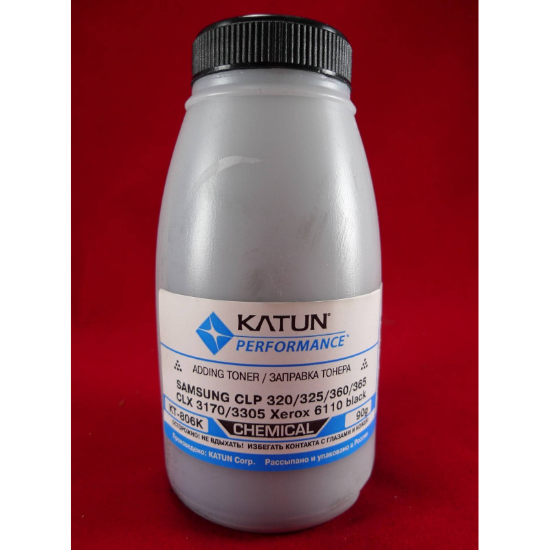 Тонер SAMSUNG CLP 320/325/360/365, CLX 3170/3305, Xerox 6110 Black, химический (фл. 90г) Katun фас.Россия