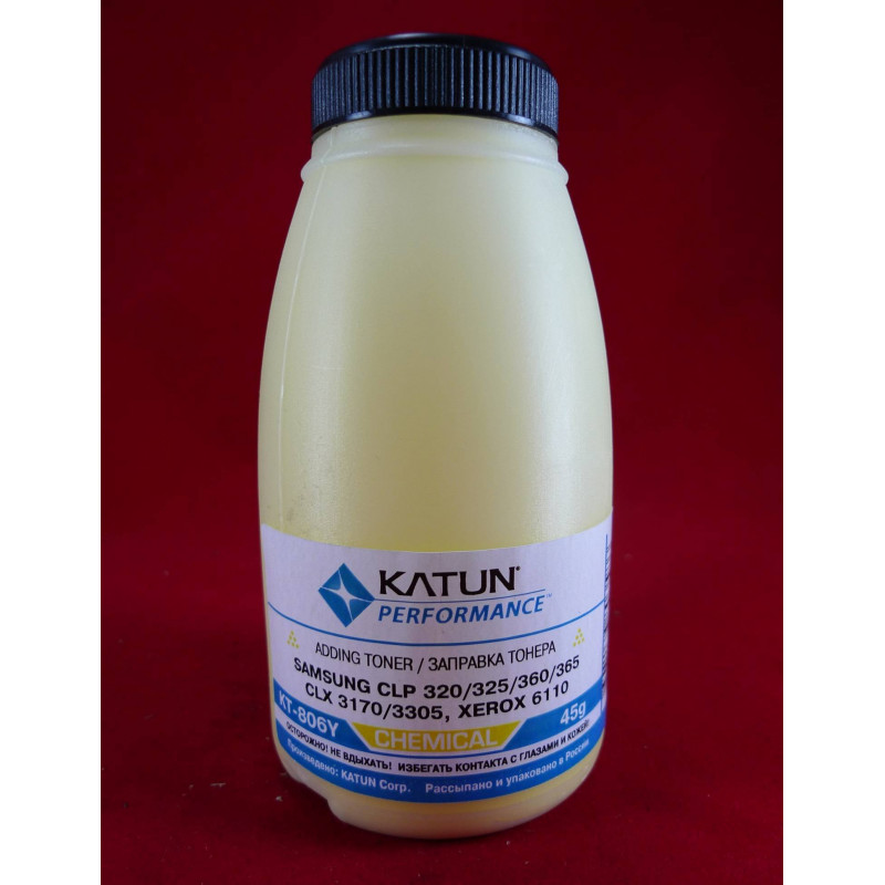 Тонер SAMSUNG CLP 320/325/360/365, CLX 3170/3305, Xerox 6110 Yellow, химический (фл. 45г) Katun фас.Россия