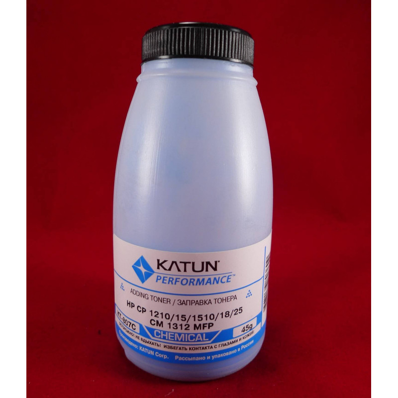 Тонер для картриджей CB541A/CE321A/CF211A Cyan, химический (фл. 45г) Katun фас.Россия