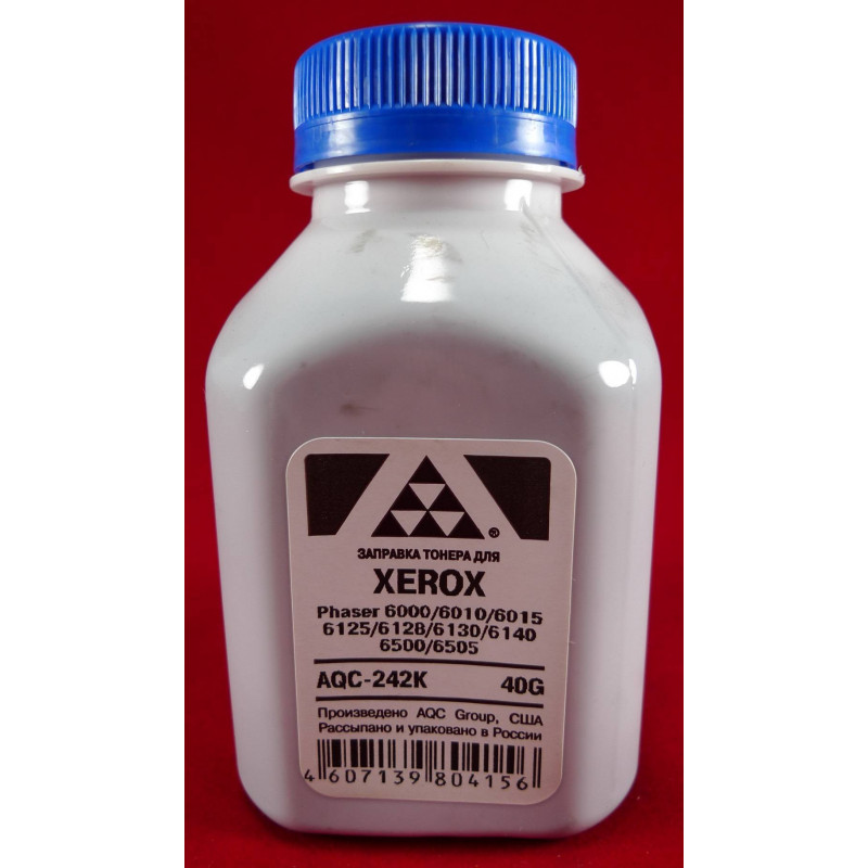 Тонер XEROX Phaser 6000/6010/6015/6125/6128/6130/6140/6500/6505  Black (фл. 40г) AQC-США фас.Россия