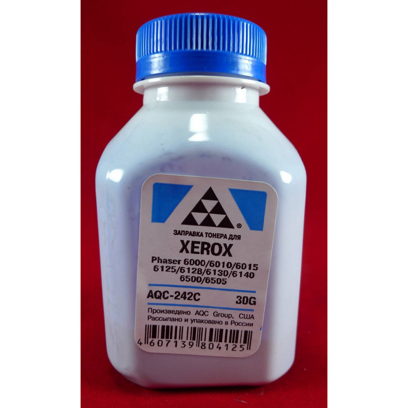 Тонер XEROX Phaser 6000/6010/6015/6125/6128/6130/6140/6500/6505  Cyan (фл. 30г) AQC-США фас.Россия