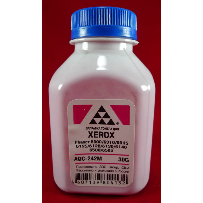 Тонер XEROX Phaser 6000/6010/6015/6125/6128/6130/6140/6500/6505  Magenta (фл. 30г) AQC-США фас.Россия