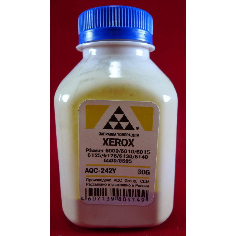 Тонер XEROX Phaser 6000/6010/6015/6125/6128/6130/6140/6500/6505  Yellow (фл. 30г) AQC-США фас.Россия