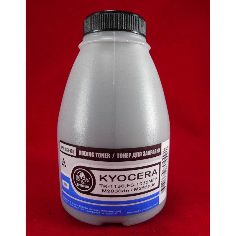 Тонер для Kyocera TK-1130, FS-1030MFP/1130MFP, M2030dn/M2530dn (фл. 190г) B&W Premium Tomoegawa фас.Россия