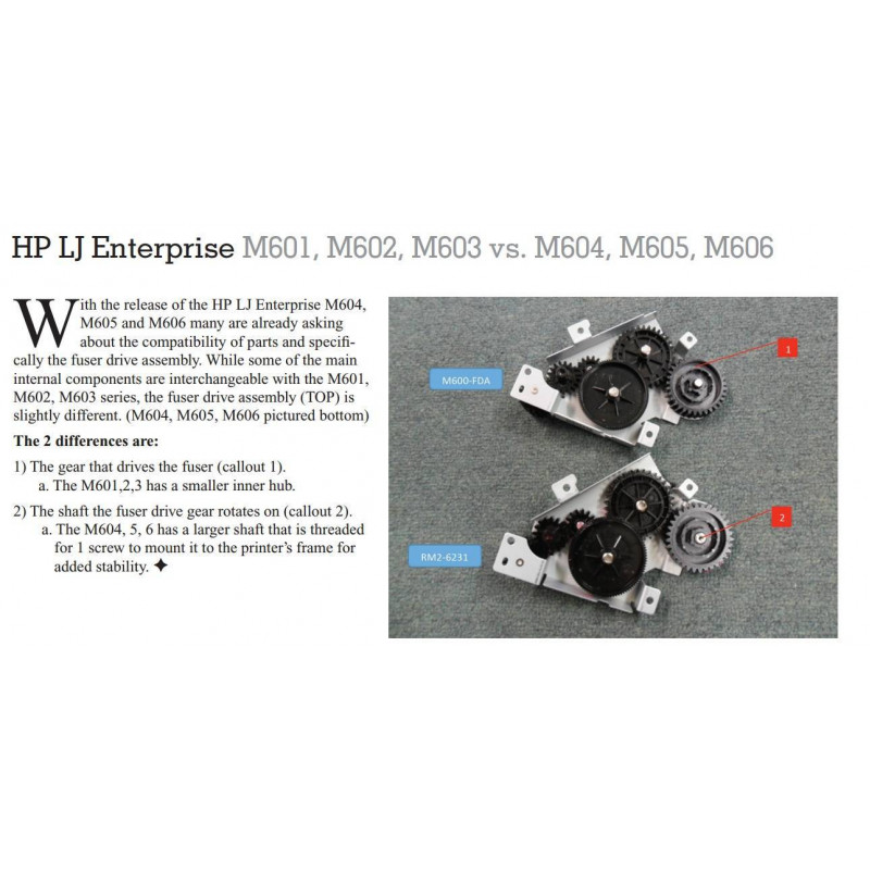 Узел привода термоузла (колебательный узел) HP LJ M601/M602/M603 (RC2-2432-M600/RM1-8418) OEM