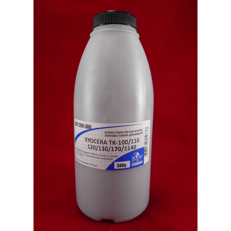 Тонер для Kyocera TK-100/110/120/130/170/1140/1150/1160/1170 (фл. 300г) B&W Standart фас.Россия