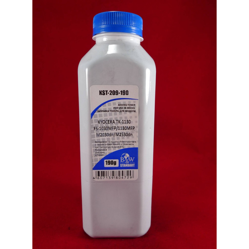 Тонер для Kyocera TK-1130, FS-1030MFP/1130MFP, M2030dn/M2530dn (фл. 190г) B&W Standart фас.Россия