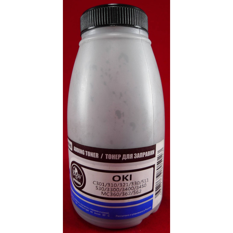 Тонер OKI C301/310/321/330/511/530/3300/3400/3450, MC360/362/562 Black (фл. 70г) B&W Premium Tomoegawa фас.Россия
