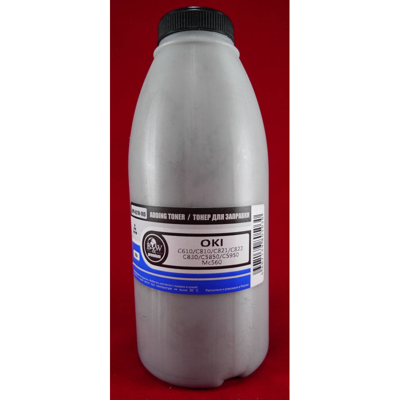 Тонер OKI C610/C810/C821/C822/C830/C5850/C5950/MC560 Black (фл. 180г) B&W Premium Tomoegawa фас.Россия