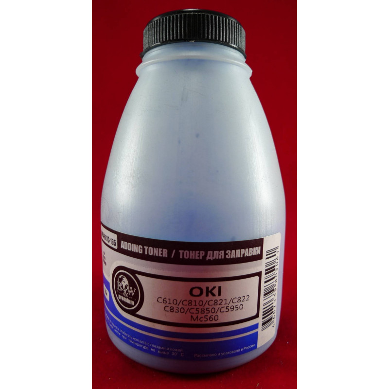 Тонер OKI C610/C810/C821/C822/C830/C5850/C5950/MC560 Cyan (фл. 135г) B&W Premium Tomoegawa фас.Россия