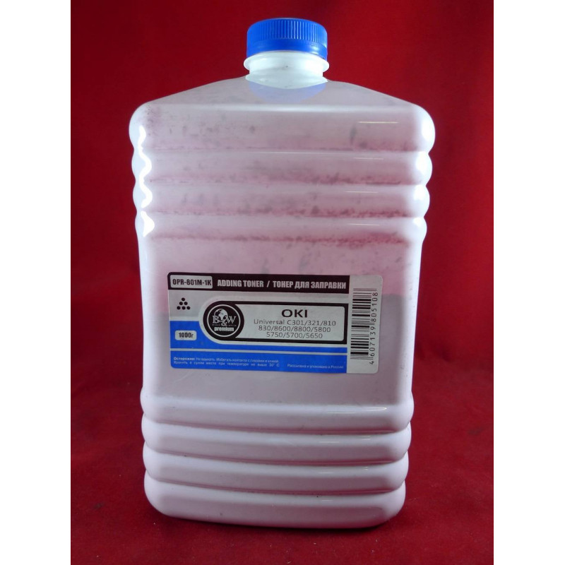 Тонер OKI Univ C301/321/810/830/8600/8800/5800/5750/5700/5650 Magenta (кан. 1кг) B&W Premium Tomoegawa фас.Россия